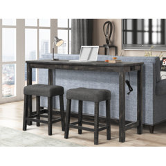 Black sofa discount table with stools